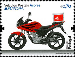 Европа 2013. Виды почтового транспорта. Почтовые марки Азорских островов.