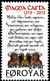 800 лет Великой хартии вольностей. Почтовые марки Фарерских островов.