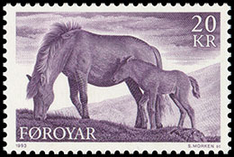 Лошади. Почтовые марки Фарерских островов.