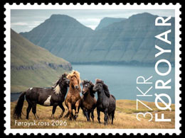 The Faroese Horse. Postage stamps of Denmark. Faroe Islands.