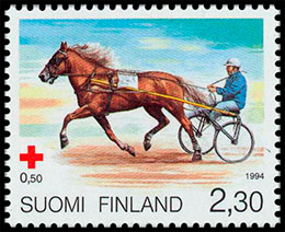 Red Cross. Finnish horses . Postage stamps of Finland.