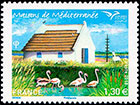 Traditional houses. Postage stamps of France