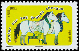 Language expressions related to animals. Postage stamps of France.
