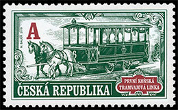 150 лет первому конному трамваю. Почтовые марки Чехии.