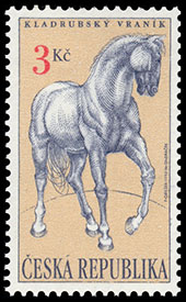 Kladrub horses. Postage stamps of Czech Republic.