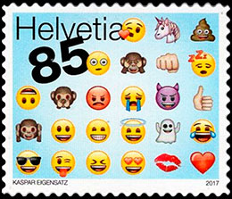 Emoji . Postage stamps of Switzerland.