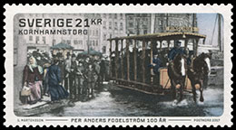 100 Years Per Anders Fogelström (1917–1998)00 Years. Postage stamps of Sweden.