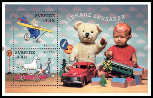 Европа 2015. Старые игрушки. Почтовые марки Швеции.