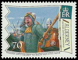 950 лет битве при Гастингсе. Почтовые марки Олдерни.