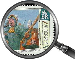 950 лет битве при Гастингсе. Почтовые марки Олдерни.