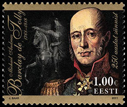 250th Birth Anniversary of Barclay de Tolly  (1761 – 1818). Postage stamps of Estonia.
