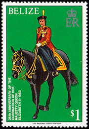 25-лет коронации королевы Елизаветы II. Почтовые марки Белиза.