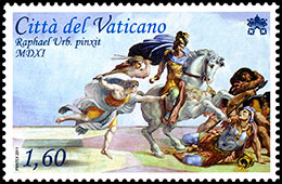 Рафаэль. Станца Илиодора. Почтовые марки Ватикана.