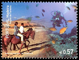 Tourism. Postage stamps of Portugal. Madeira.