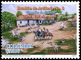 Artillery Battalion No. 3 Battle of Palacé Centenary . Postage stamps of Colombia 2020-01-17 12:00:00