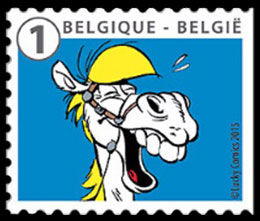 Счастливчик Люк, друзья и враги. Почтовые марки Бельгии.