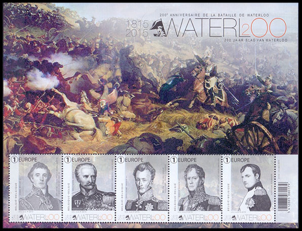 200-летие битвы при Ватерлоо (1815-2015). Почтовые марки Бельгии.