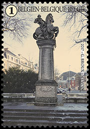 Marketplaces in Eupen. Postage stamps of Belgium.