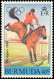 Олимпийские игры в Лос-Анжелесе, 1984 г.. Почтовые марки Бермудских островов.