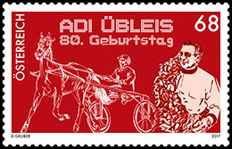 Adi Übleis' 80th Birthday. Postage stamps of Austria.