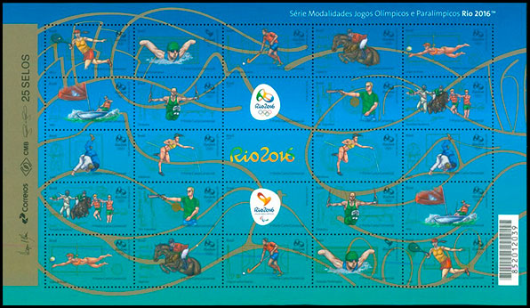 Олимпийские и параолимпийские игры 2016, Рио де Жанейро (III). Почтовые марки Бразилии.