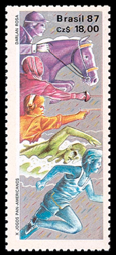 XX Pan-American Games, Indianapolis, U.S.A.. Postage stamps of Brazil .