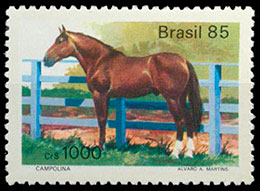 Бразильские породы лошадей. Почтовые марки Бразилии.