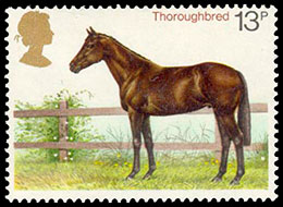 Породы лошадей. К 100-летию Общества шайрских лошадей. Почтовые марки Великобритании.