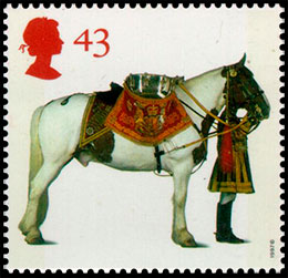 Все Королевские лошади. К 50-летию British Horse Society. Почтовые марки Великобритании.