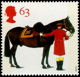 All the Queen's Horses. 50th Anniversary of the British Horse Society. Postage stamps of Great Britain.