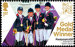 Paralympic Games 2012, London. Teams GB - Gold Medal Winners. Postage stamps of Great Britain.