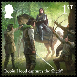Легенда о Робин Гуде. Почтовые марки Великобритании.