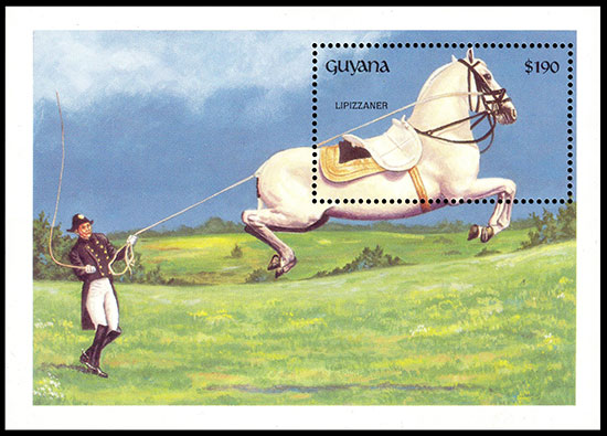 Horse breeds. Postage stamps of Guyana 1992-08-10 12:00:00