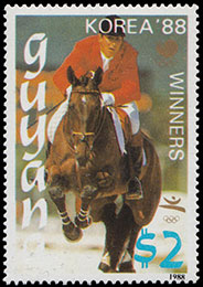 Спорт. Победители Олимпийских игр. Почтовые марки Гайана 1989-02-15 12:00:00