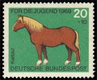 Horses. For the youth . Postage stamps of Germany. Federal Republic 1969-02-06 12:00:00