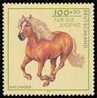 Horses. For the youth. Postage stamps of Germany. Federal Republic