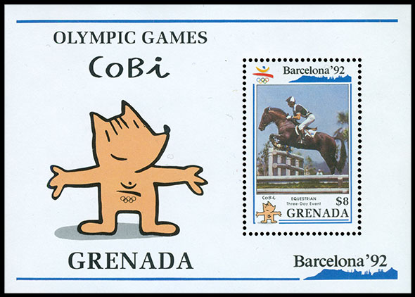 Олимпийские игры в Барселоне, 1992 г.. Почтовые марки Гренады.