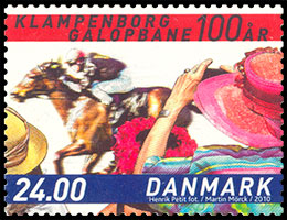 100 лет ипподрому Клампенборг. Почтовые марки Дании.