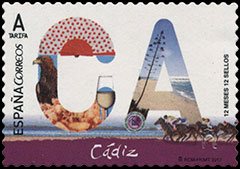 12 Month, 12 Stamps,  - Cádiz . Postage stamps of Spain.