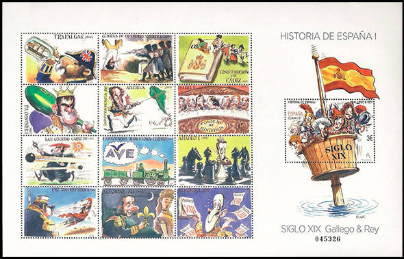 History of Spain. XIX - XX. Gallego & Rey. Postage stamps of Spain.
