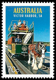 Туристический транспорт. Почтовые марки Австралии.