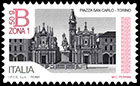 Squares in Italy. Postage stamps of Italy