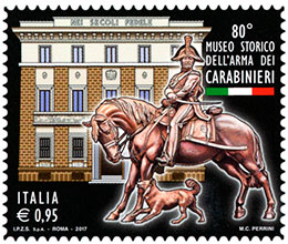 The 80th Anniversary of the Historical Museum of the Carabinieri Corps. Postage stamps of Italy.