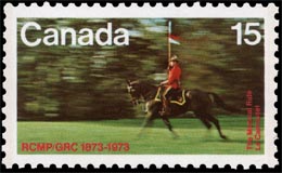 100 лет Королевской канадской конной полиции. Почтовые марки Канады.