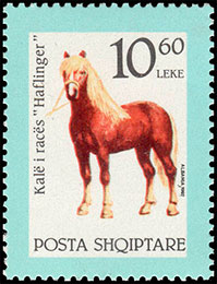 Породы лошадей в Албании. Почтовые марки Албании.
