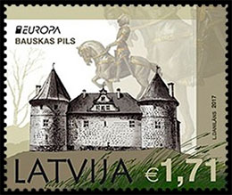 Europa 2017. Palaces and Castles . Postage stamps of Latvia.