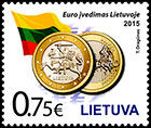Introduction of Euro . Postage stamps of Lithuania 2015-01-02 12:00:00