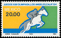 Олимпийские игры в Лос-Анджелесе, 1984 г.. Почтовые марки Мексики.