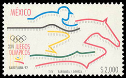 Олимпийские игры в Барселоне, 1992 г.. Почтовые марки Мексики.