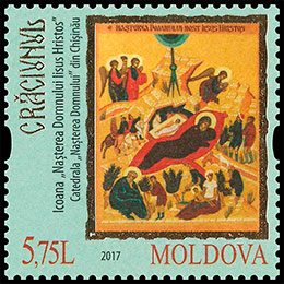 Рождество. Почтовые марки Молдавии.